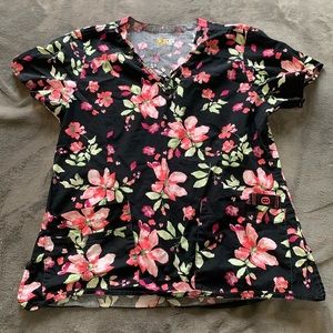 Floral Scrub Top